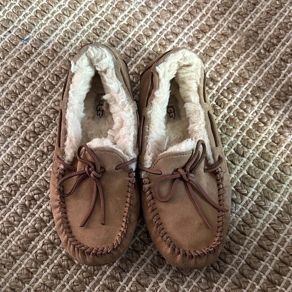 UGG Tan Suede Moccasin Slippers